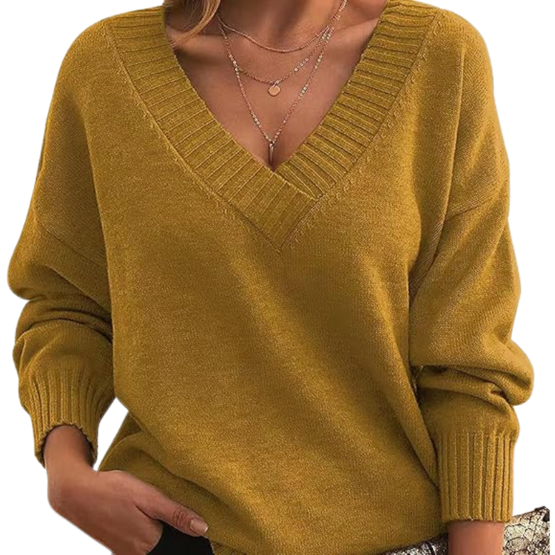 Cozy Ladies V-Neck Cashmere Jumper