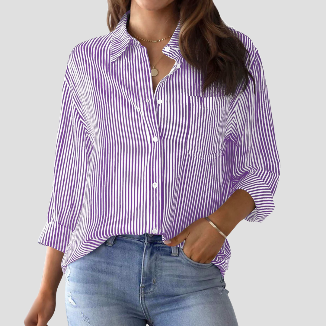 Timeless Navy Blue Striped Shirt