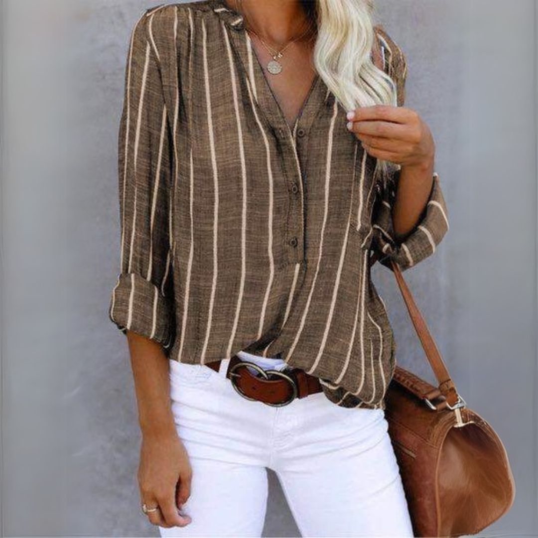 Casual Striped Women's Cotton Shirt
