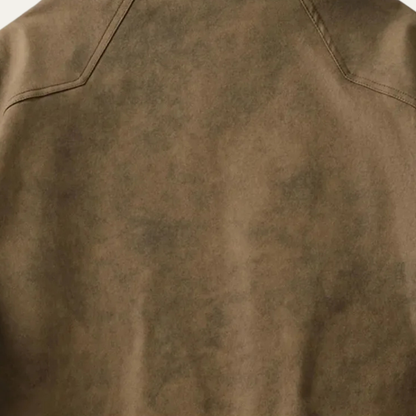 Rustic Brown Suede Men's Fleece Lined Jacket