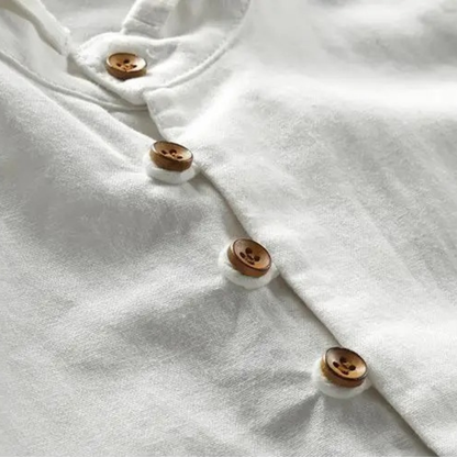 Casual Cotton Linen Mens Relaxed Fit Shirt