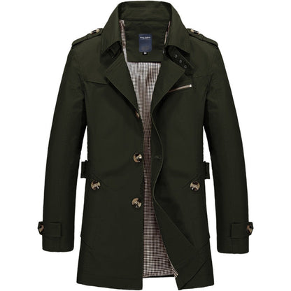 Waterproof Mens Black Trench Coat