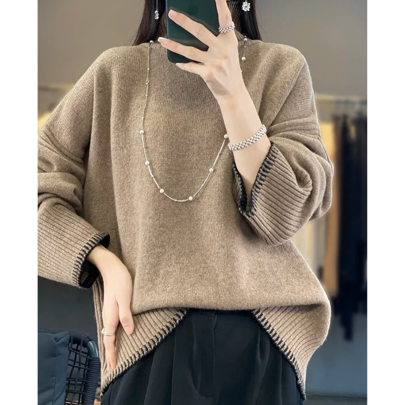 Soft Oversized Long Sleeve Women's Knit Sweater