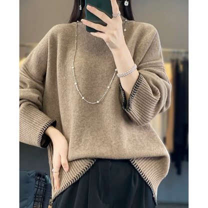Soft Oversized Long Sleeve Women's Knit Sweater