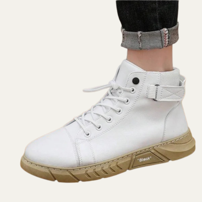 Tall Lace Up Strap Sneaker Boots for Men