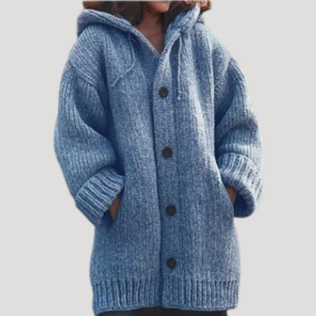 Cozy Plus Size Hooded Sweater Jacket