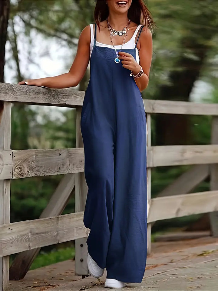 Loose Fit Casual Linen Jumpsuit for Women
