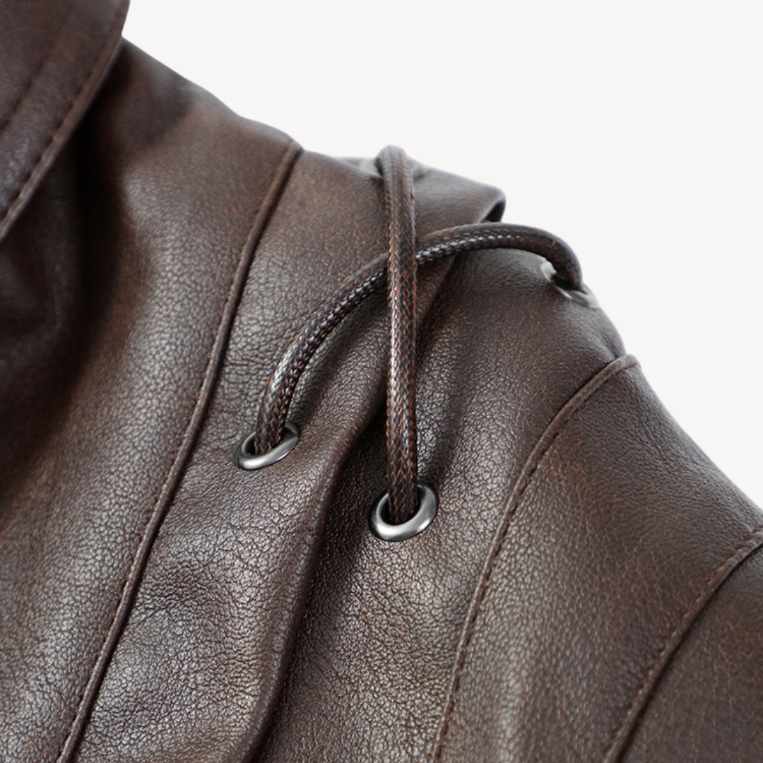Warm Faux Leather Padded Jacket for Ladies