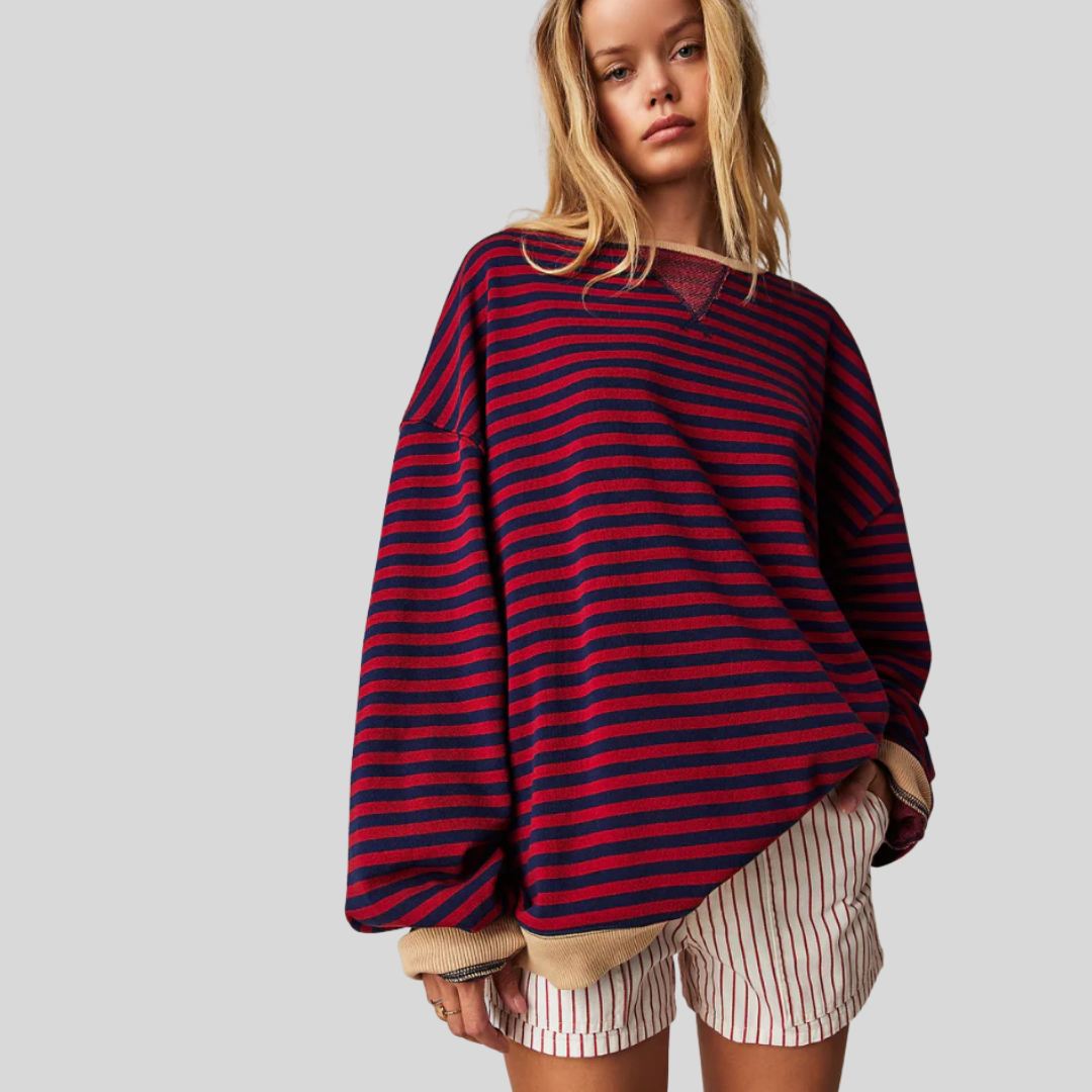 Fun Colorful Stripe Crew Sweater