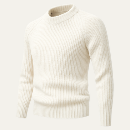 Men's Crew Neck Thick Cable Knit Jumper Sweater