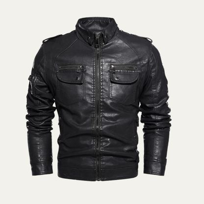 Classic Mens Leather Motorcycle Jacket