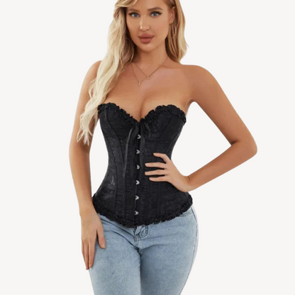 Ladies' Silk Tie Front Bustier Top