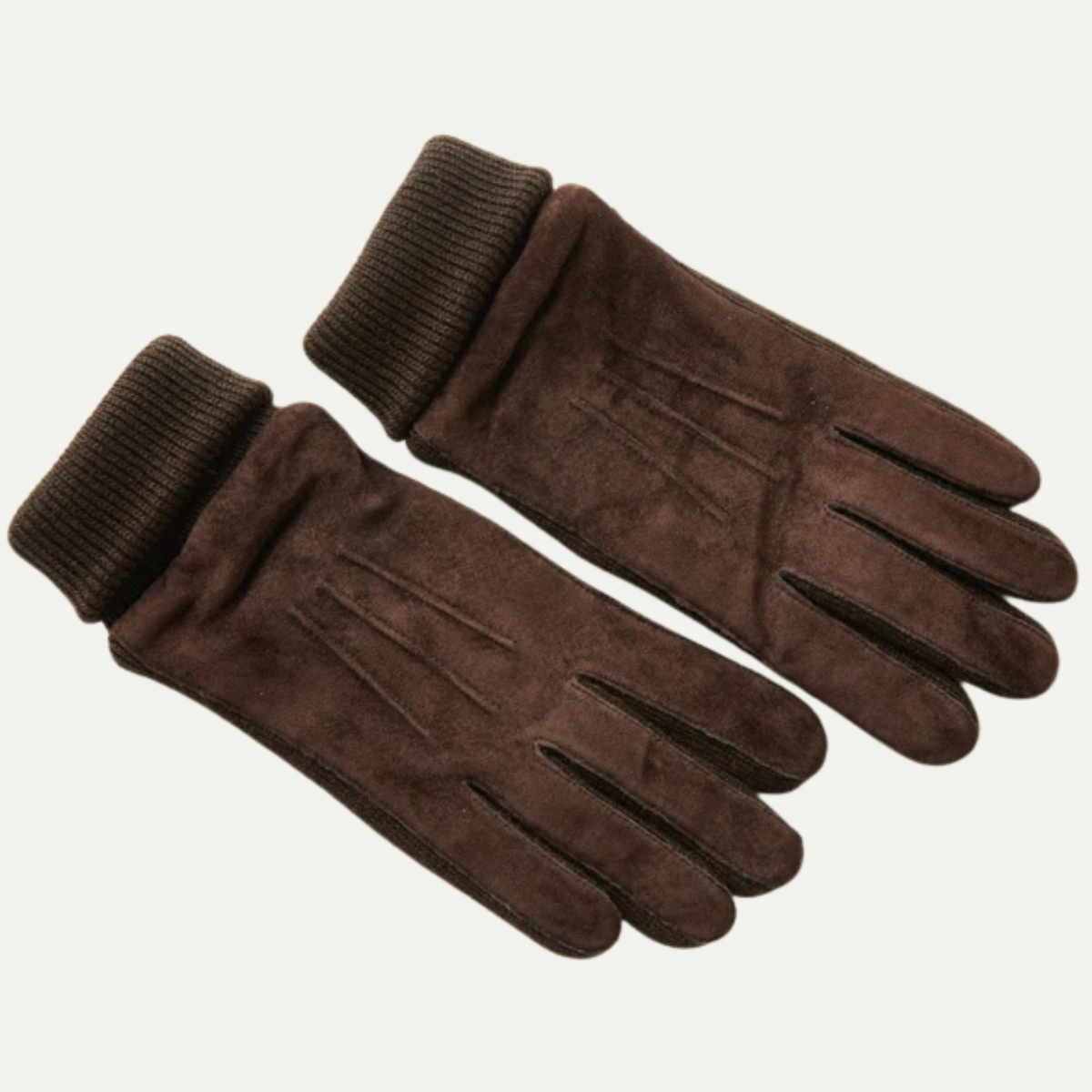 Warm Men's Suede Gloves with Fleece Lining