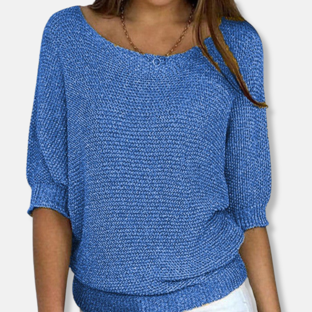 Comfy Oversized Sweater | Casual Scoop Neck Top - OutfitLondon