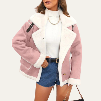 Short Faux Leather Biker Jacket