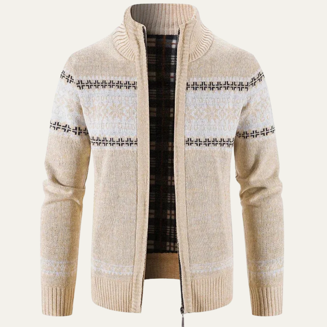 Warm Winter Cable Knit Mens Cardigan Sweater