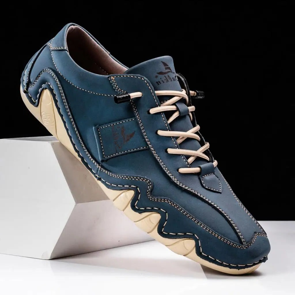 Men's Comfortable Lace Up Sneakers with Contrast Details - OutfitLondon