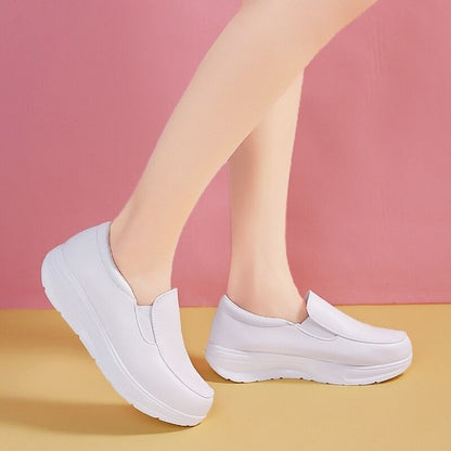 Leather Orthopedic Slip-ons For Women Comfortable Nurse Shoes