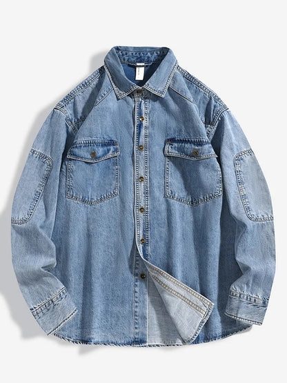 Relaxed Fit Denim Blue Shirt