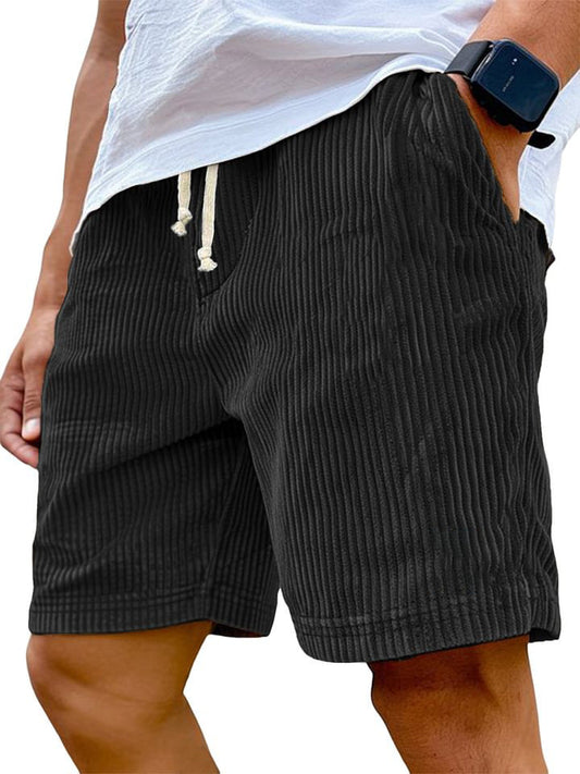Men's Casual Corduroy Drawstring Waist Shorts