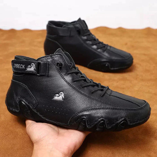 Barefoot Beck Ram Shoes Italian Handmade Suede Velcro High Boots