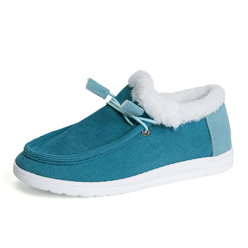 Flat Slip-On Bootie Warm Lining Ankle Snow Boots