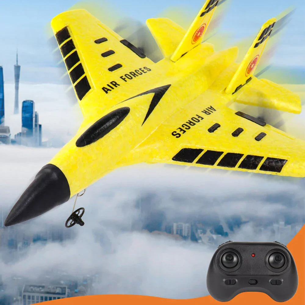 Remote Control Fighter Jet EPP Foam Yellow - OutfitLondon