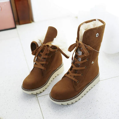 Comfy Women's Ankle Boots - Insulated Lace Up Design