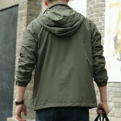 Waterproof Hiking Jacket with Removable Hood