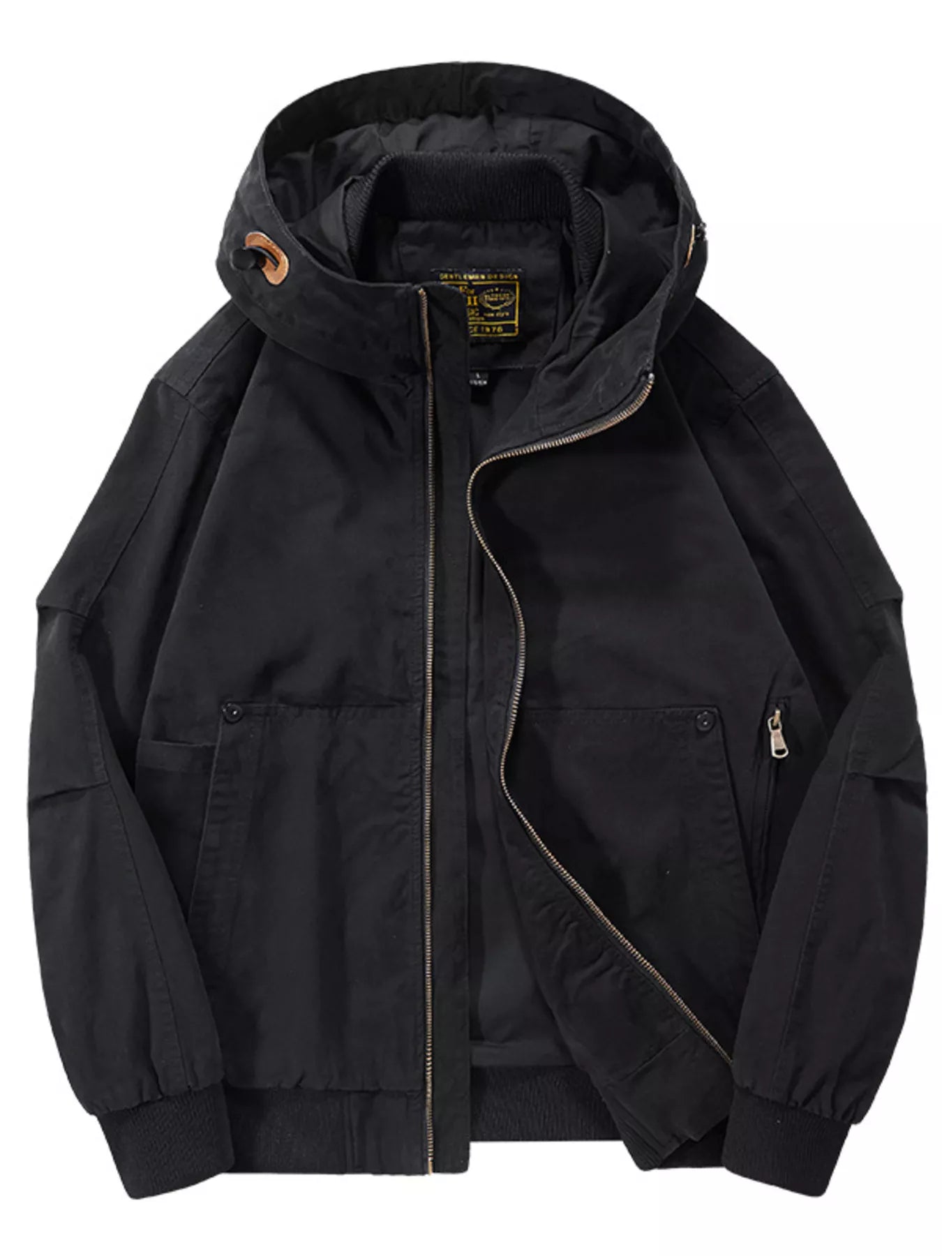 Big Mens Zipper Hooded Jacket
