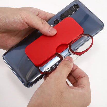 Ultra Thin Reading Glasses With Case On Phone Portable