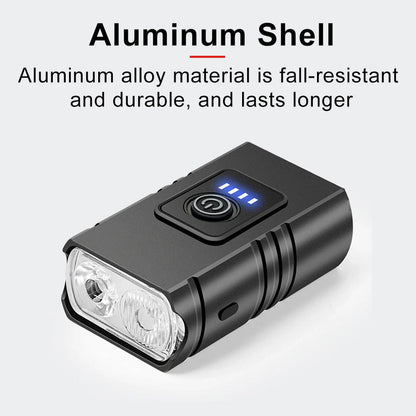 USB Rechargeable Bicycle Light Set - 1500 Lumens LED Headlight and Rear Light with 6 Modes for Night Riding Safety
