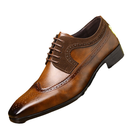 Men’s Leather Dress Shoes – Premium Black Formal Footwear, Elegant Design