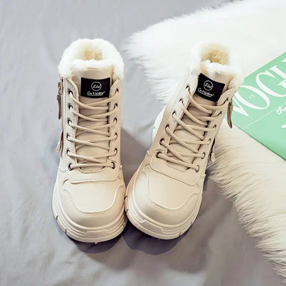 Warm Waterproof Women's Snow Boots with Fleece Lining