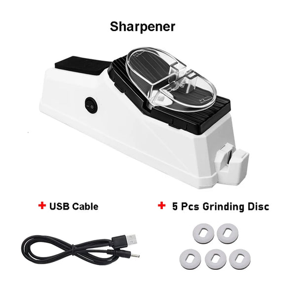 Slicery Professional USB Electric Knife Sharpener with 5 Grinding Discs