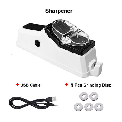 Slicery Professional USB Electric Knife Sharpener with 5 Grinding Discs