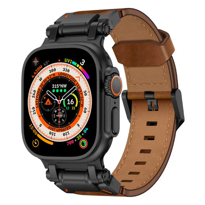 Genuine Leather Strap for Apple Watch with Silver Buckle