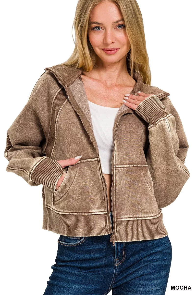 Rugged Zip Front Fleece Jacket - OutfitLondon