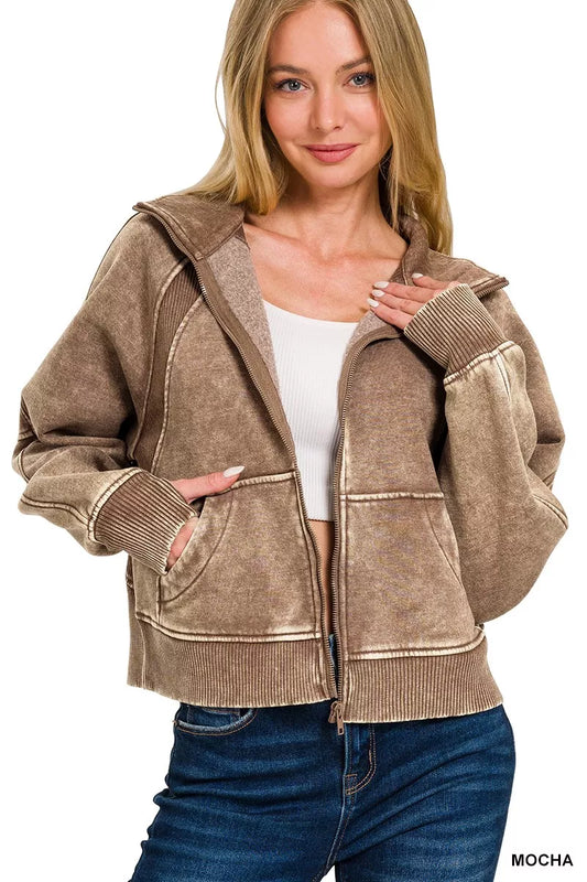 Rugged Zip Front Fleece Jacket - OutfitLondon
