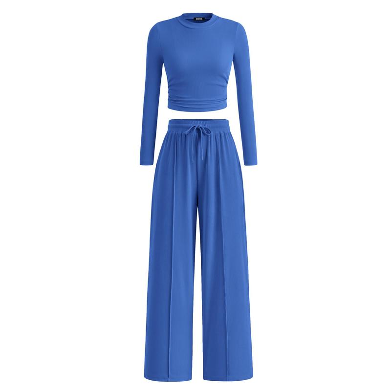 Soft Knit Long Sleeve Crop Top and Legging Set