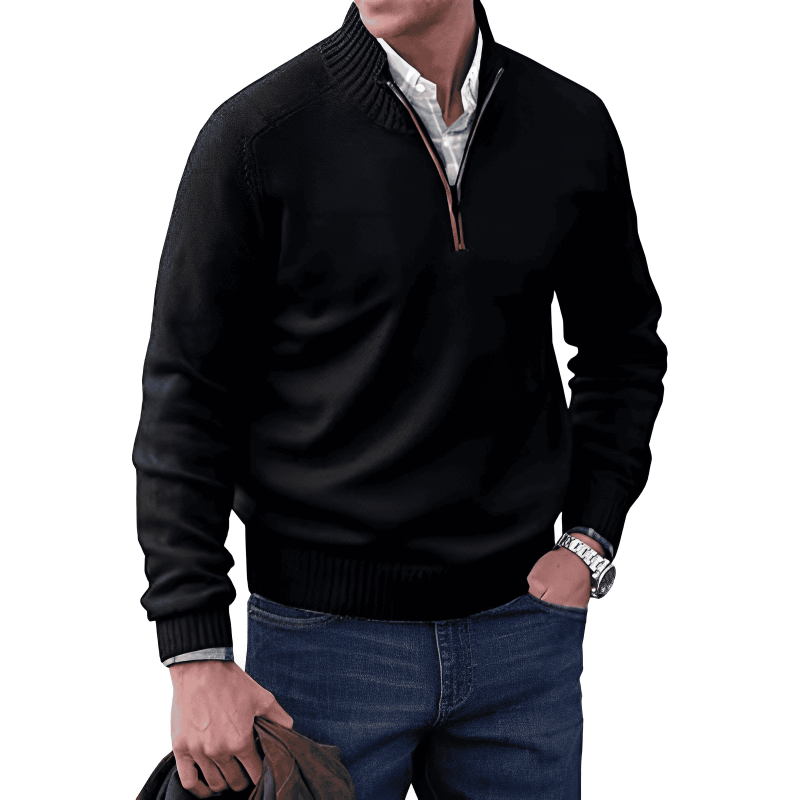 Cozy Cable Knit Half Zip Sweater