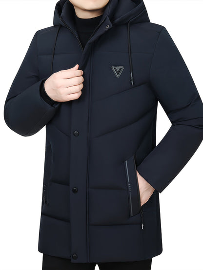 Soft Leather Men's Coat with Thermal Fleece Inside