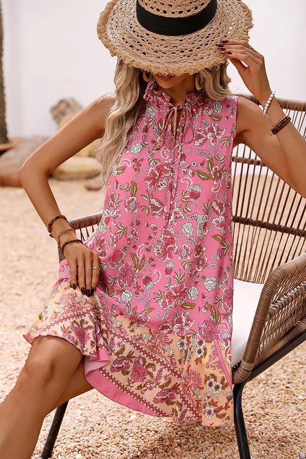 Floral Ruffled Mini Sundress - OutfitLondon