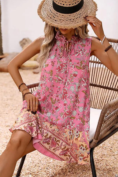 Floral Ruffled Mini Sundress - OutfitLondon
