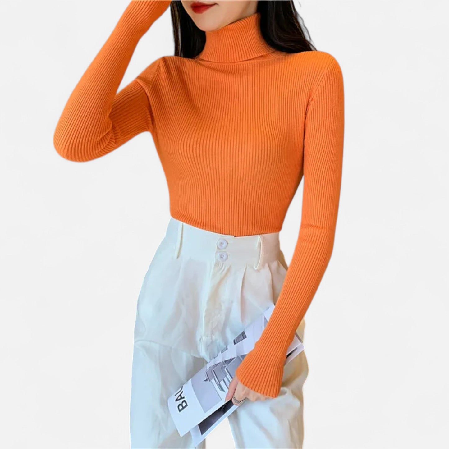 Warm Knitted Women's Turtleneck Jumper