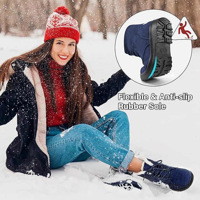 Walk Anti-Slip Waterproof Lace Up Snow Boots Comfortable and Light Weight