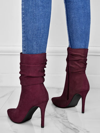Chic Pointed Toe High Heel Booties