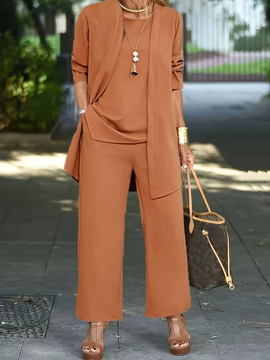 Comfortable Plush Ladies Loungewear Pant Set with Cardigan - OutfitLondon