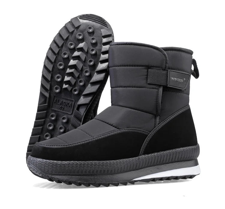 Insulated Men's Snow Boots - Waterproof and Warm