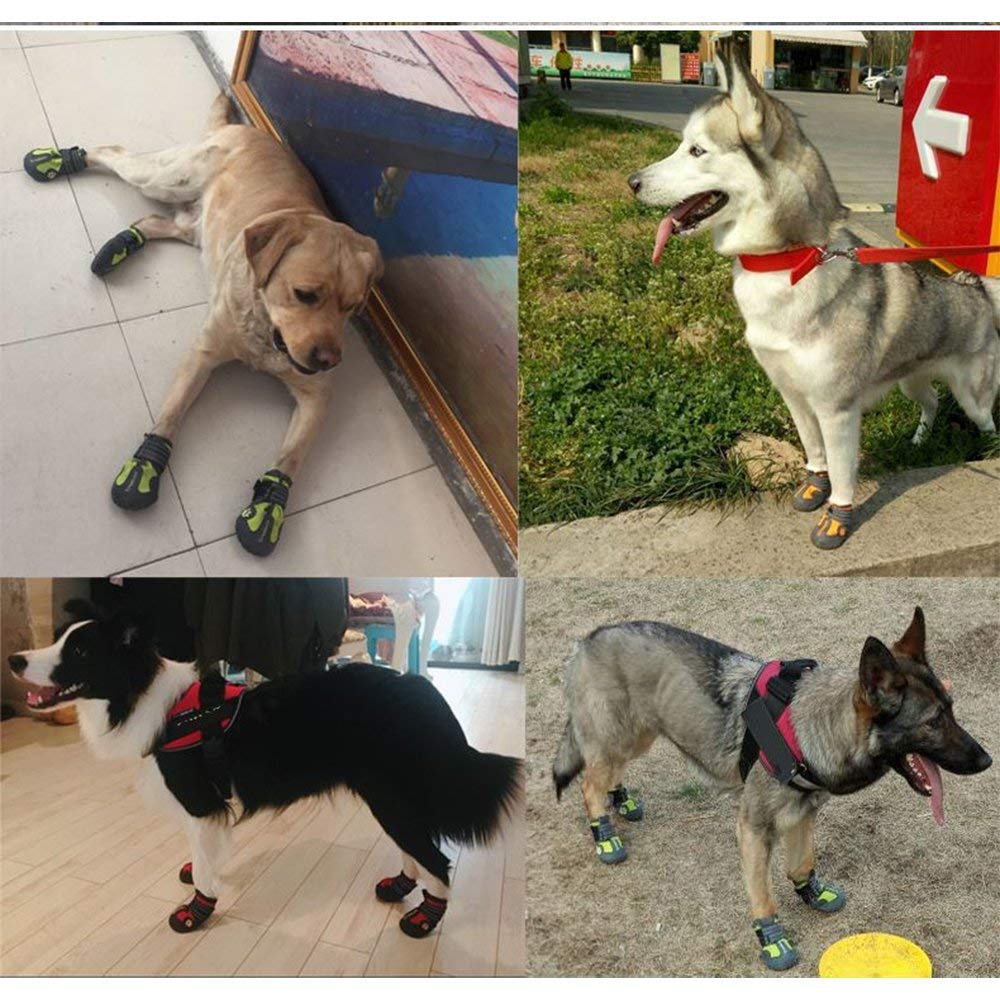 Anti-Slip Dog Boots with Reflective Strip